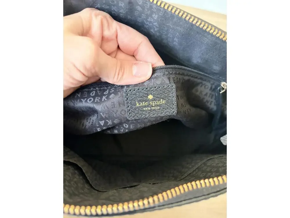 Kate Spade Black Leather Satchel Shoulder Bag Handbag